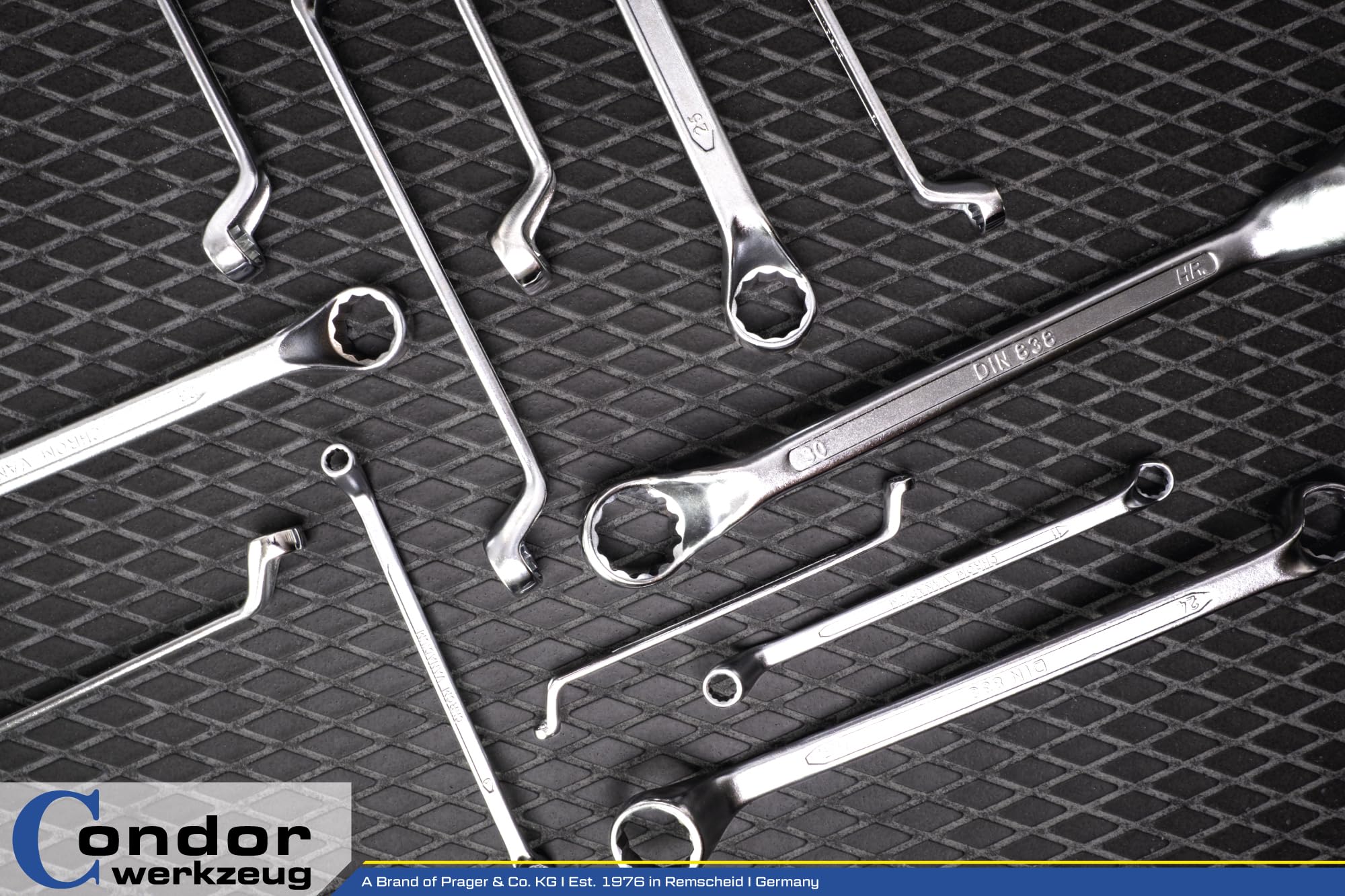 CONDOR Werkzeug 10-12T | Doppel-Ringschlüssel-Satz | 12-tlg. | gekröpft | SW 6 x 7-30 x 32 mm | Chrom-Vanadium-Stahl