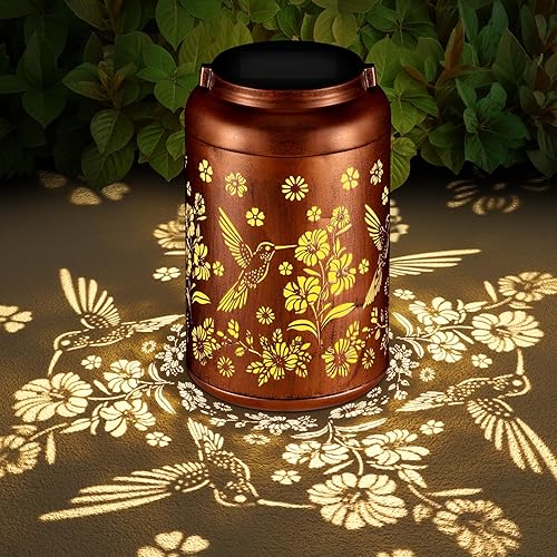 Miniatura 1 de Faroles solares para exteriores, impermeables, colgantes de metal, decoración LED para jardín, patio, regalo de cumpleaños perfecto para mujeres,