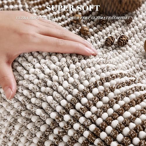 Miniatura 113 de BSICPRO Juego de alfombras y tapetes de baño, 2 piezas de felpilla gruesa y absorbente, antideslizantes, suaves y peludas para baño, lavables a