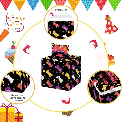 Miniatura 7 de Caja de dinero de feliz cumpleaños para regalo en efectivo, tarjeta de feliz cumpleaños y 35 bolsas transparentes, regalo de cumpleaños divertido