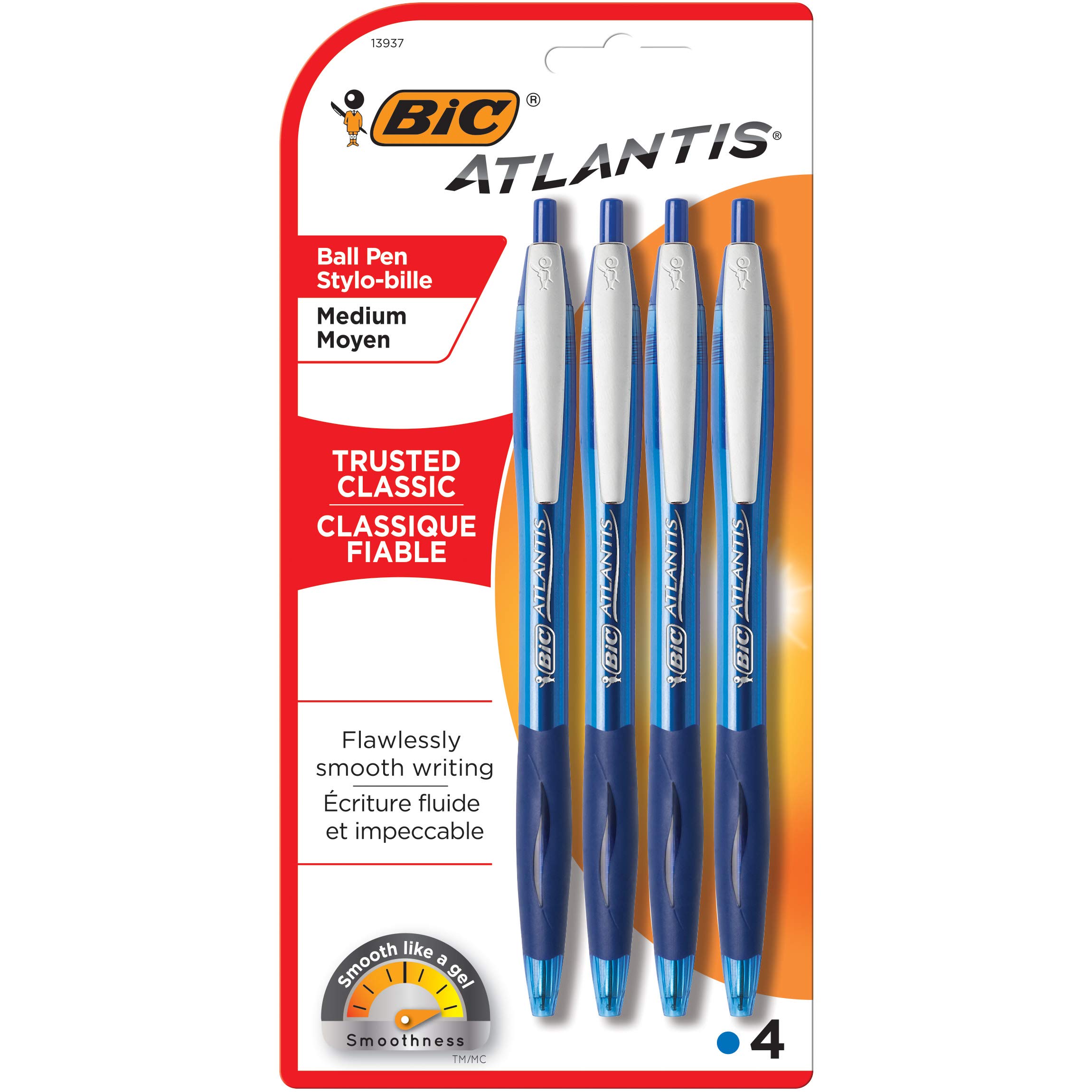 BICAtlantis Original Retractable Ballpoint Pen, Multi-Colour, 1.15 x 9.53 x 19.39 cm