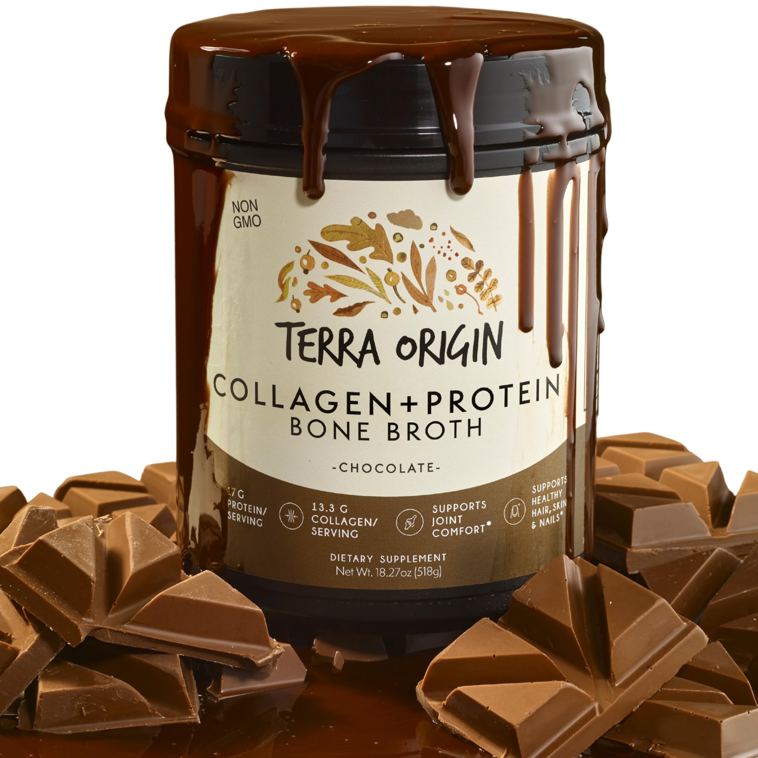 Terra Origin - Bone Broth Protein Chocolate Powder -18.9oz,179478