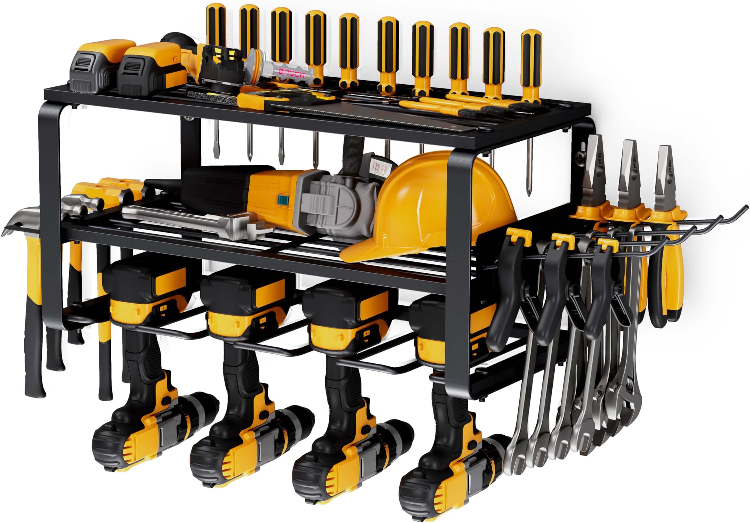 Bovkeoy Power Tool Organizer Wall Mount for Tool 3 Layers Drill Holder Tool