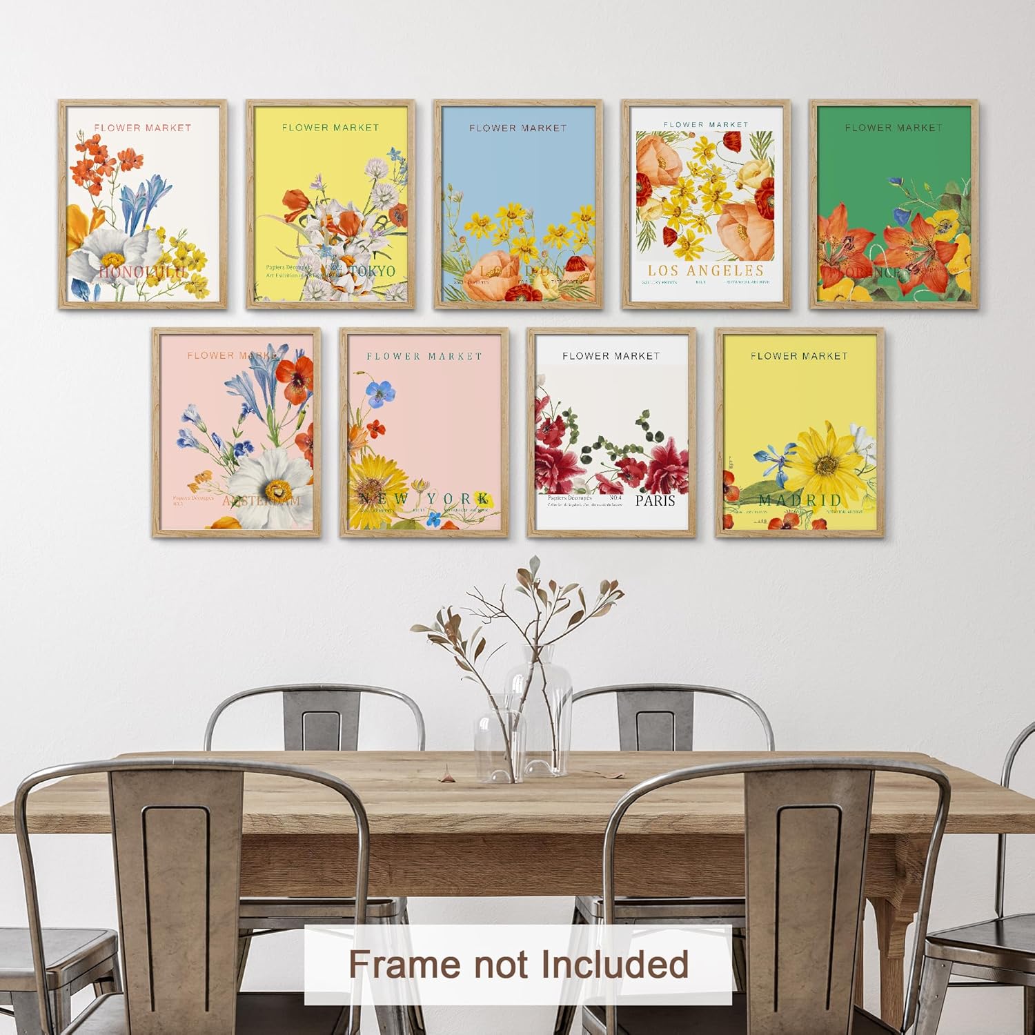 SIGNWIN Adhesive Canvas Poster Bathroom Decor, Wall Art Room Decor Multicolor for Living Room, Bedroom, Office Colorful Vibrant Sunflower Garden Bouquet Nature Wilderness Decorative Boho - 12"x16"x 9