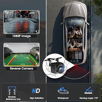 7 Portable Wireless CarPlay Screen for Car, Android Auto & Backup Camera