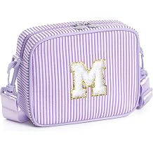 YOOLIFE Birthday Gifts for Girls Kids Initial Purse Crossbody Bag, Purple M