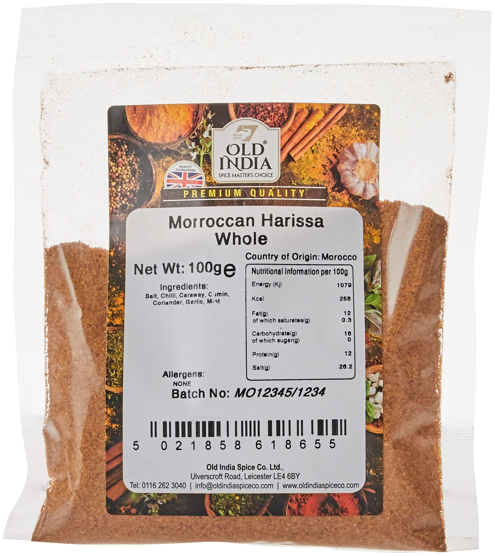 Old India Morroccan Harissa Whole 100g
