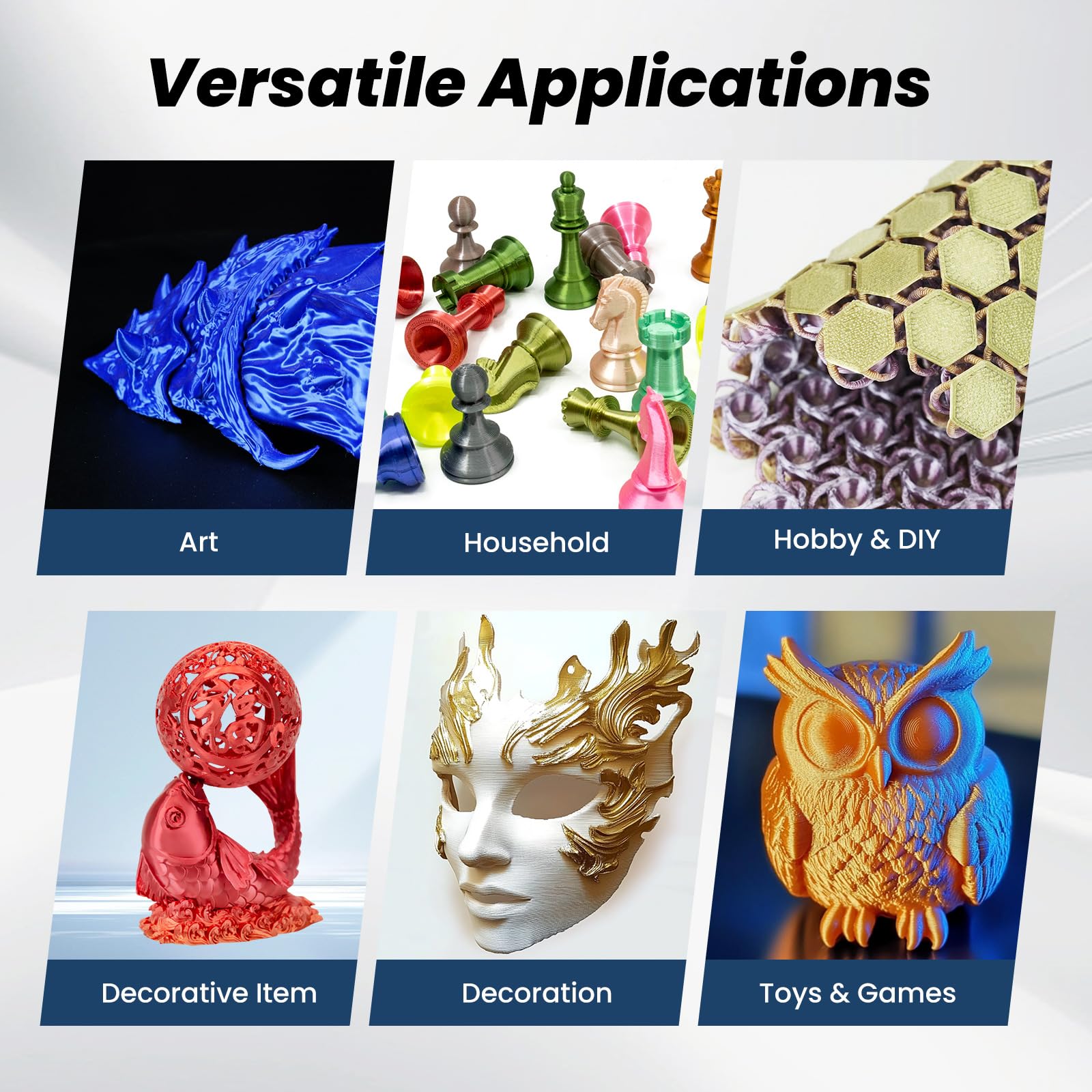 FLASHFORGE Filamento per stampante 3D in PLA di seta, caramella arcobaleno multicolore Filamento PLA, filamento di seta PLA a cambio rapido di colore per la maggior parte delle stampanti FDM,1kg