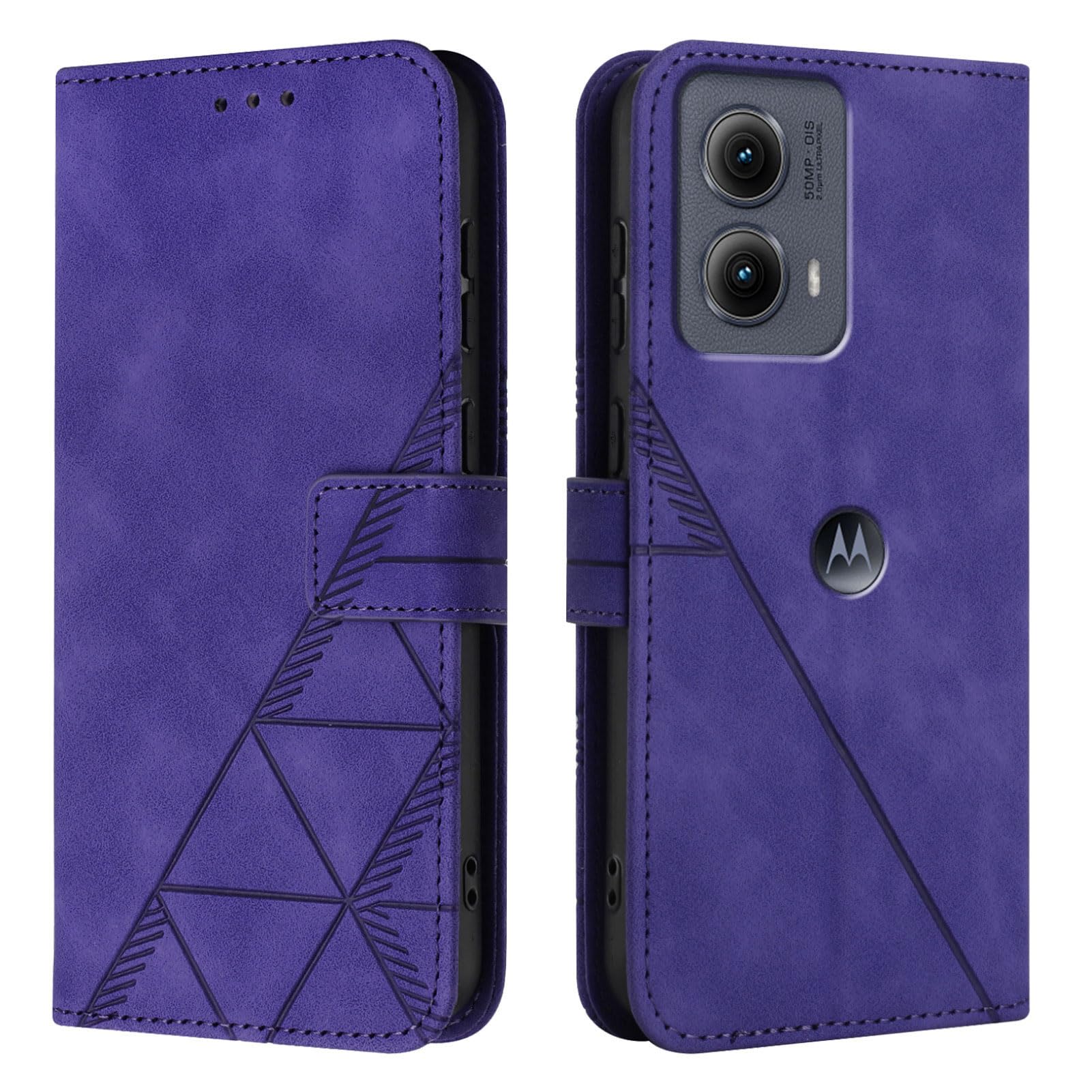 Asdsinfor Flip Case for Moto Edge 2024 5G Faux Leather Wallet Holster with Cards Holder Kickstand Magnetic Closure Shockproof Folio Protect Cover for