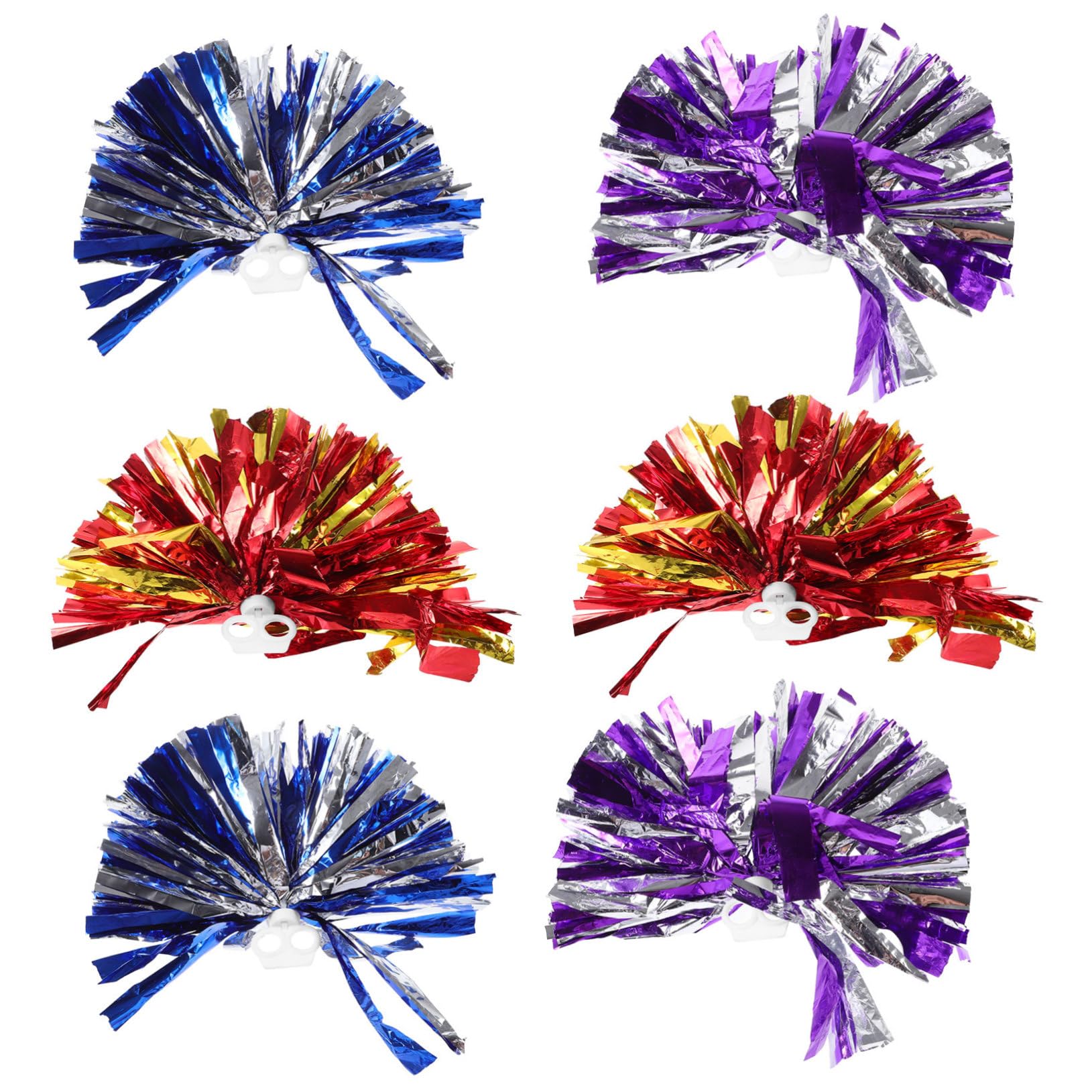 VANZACK Hand-cranked Flowers Cheerleading Props 6pcs Pink Pom Poms Portable Cheerleader Accessories for