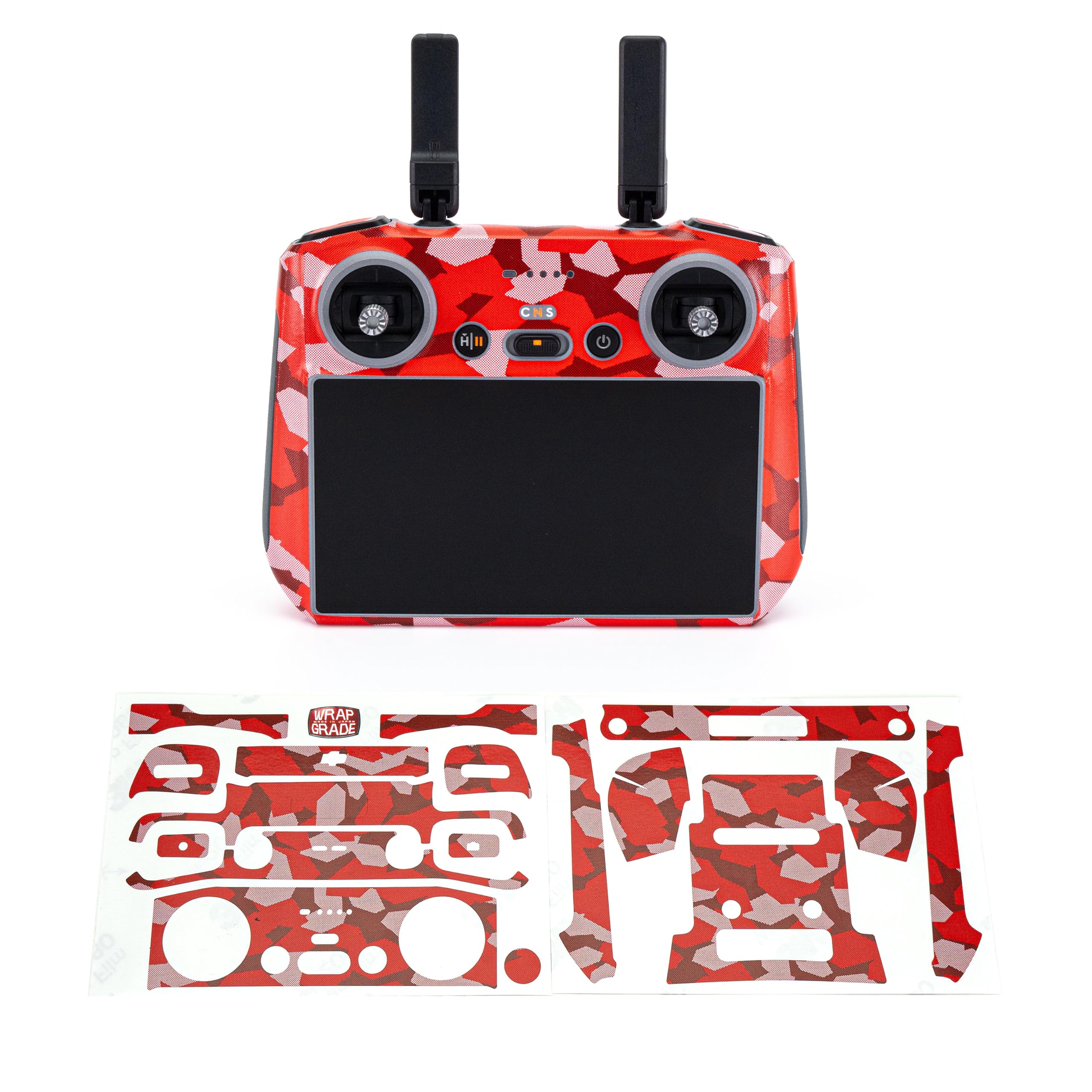 WRAPGRADE Skin Stickers Compatible with DJI RC 2 (SUPER RED DOT CAMO), DJI RC 2, 17.5 x 13.5 cm