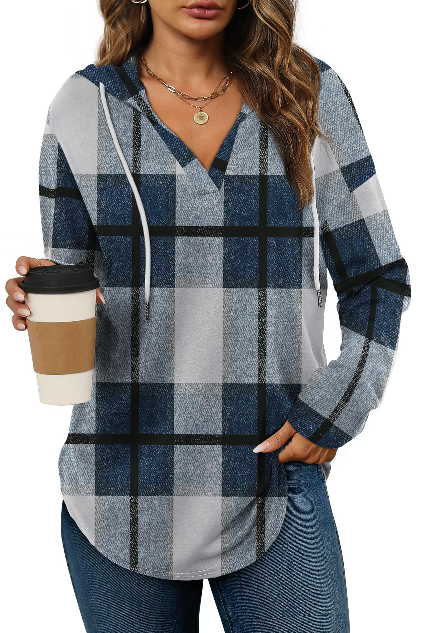 Bofell Womens Fashion Tops Hoodies for Women Pullover Oversized Sweatshirts Long SLeeve Shirts Loose Fit
