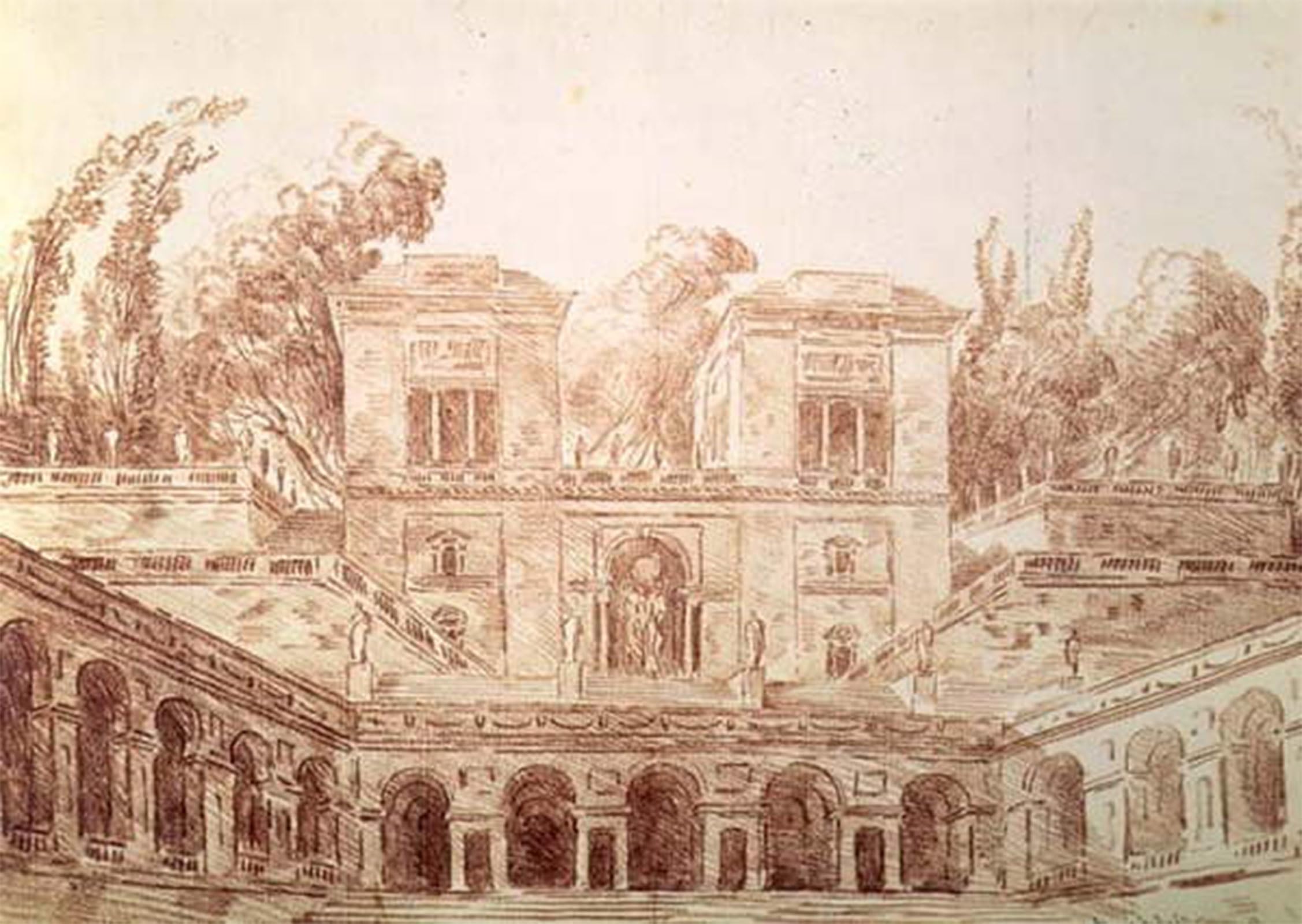 ARTXLXXBN Famous Print Painting Colorful Art Print Villa Farnese by Hubert Robert Canvas Art Decorations for Home Decor 60x90cm