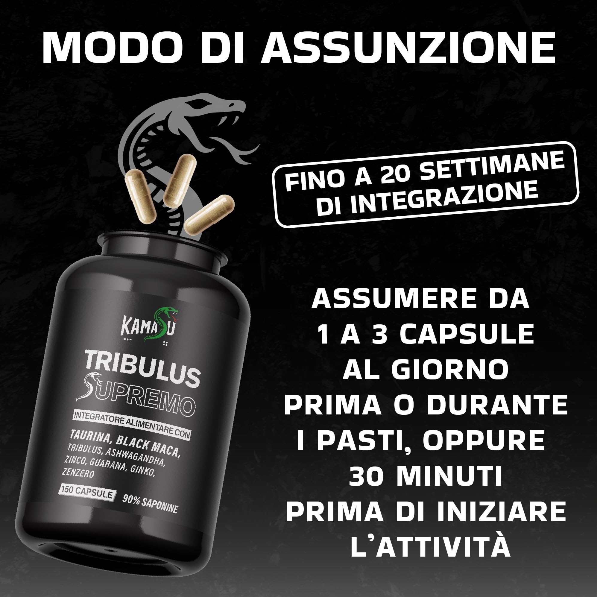 Integratore naturale di tribulus terrestris – Maca Nera Peruviana + Tribulus Terrestris + L-Arginina a – 150 Capsule, Black Maca, Taurina, Ashwagandha, Guaranà, Ginko