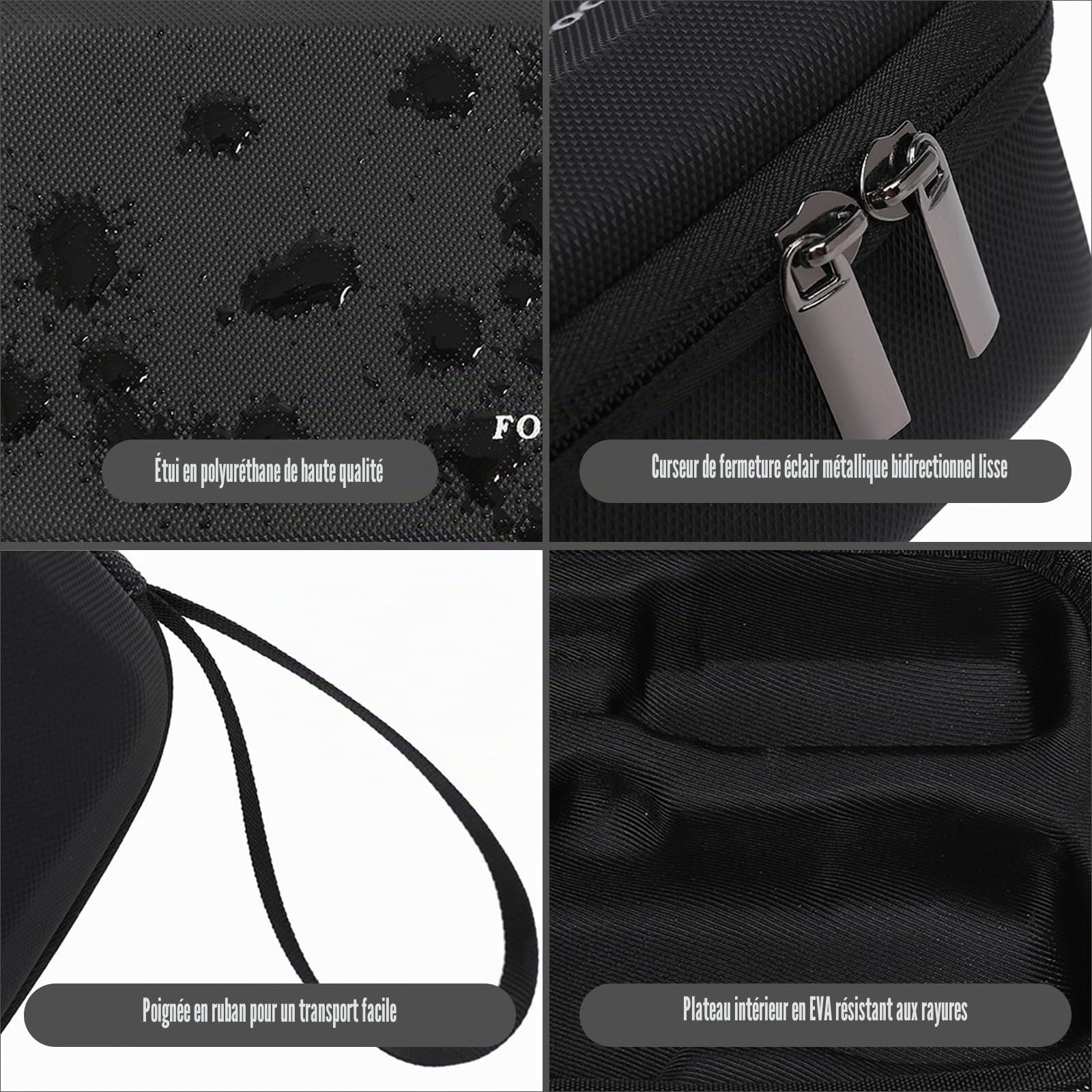 Sac pour DJI Osmo Pocket 3 Creator Combo, matériau PU et EVA étanche, sac de transport compact avec poignée en sangle, protection de voyage pour accessoires Osmo Pocket 3 Combo, noir