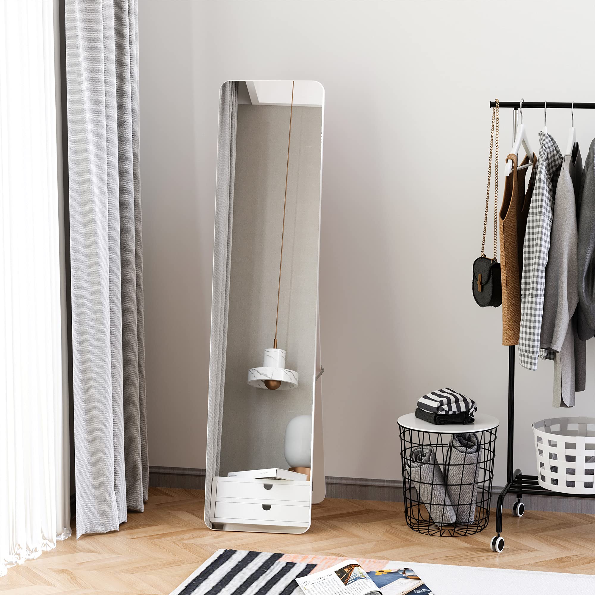 Staande spiegel CHELLES 150 cm Paulowniahout Donkerbruin
