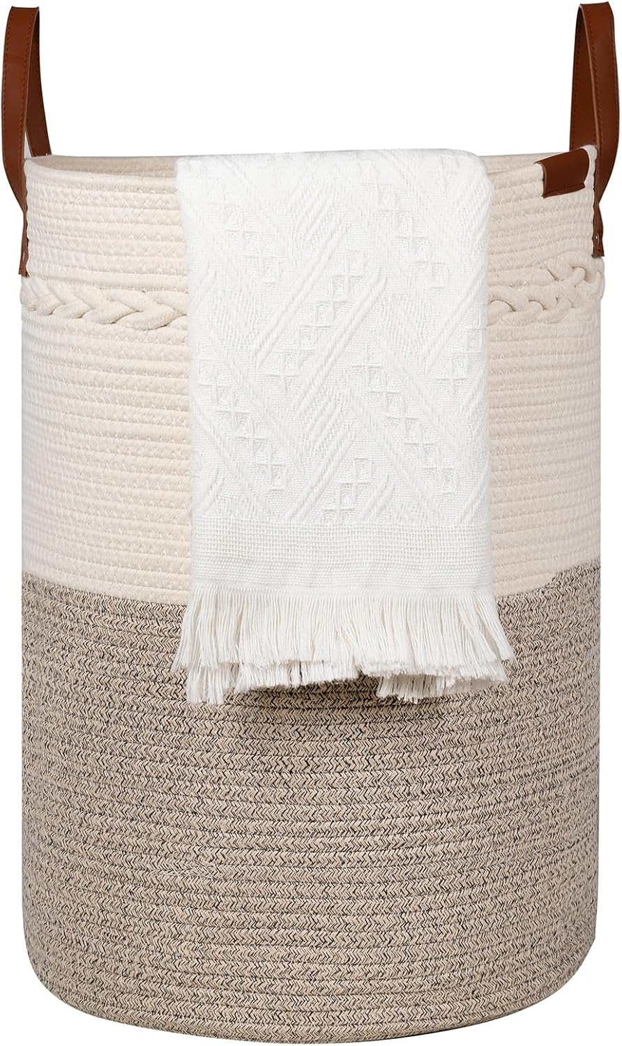 LeeFyy Large Woven Storage Basket Toy Storage Basket Cotton Rope