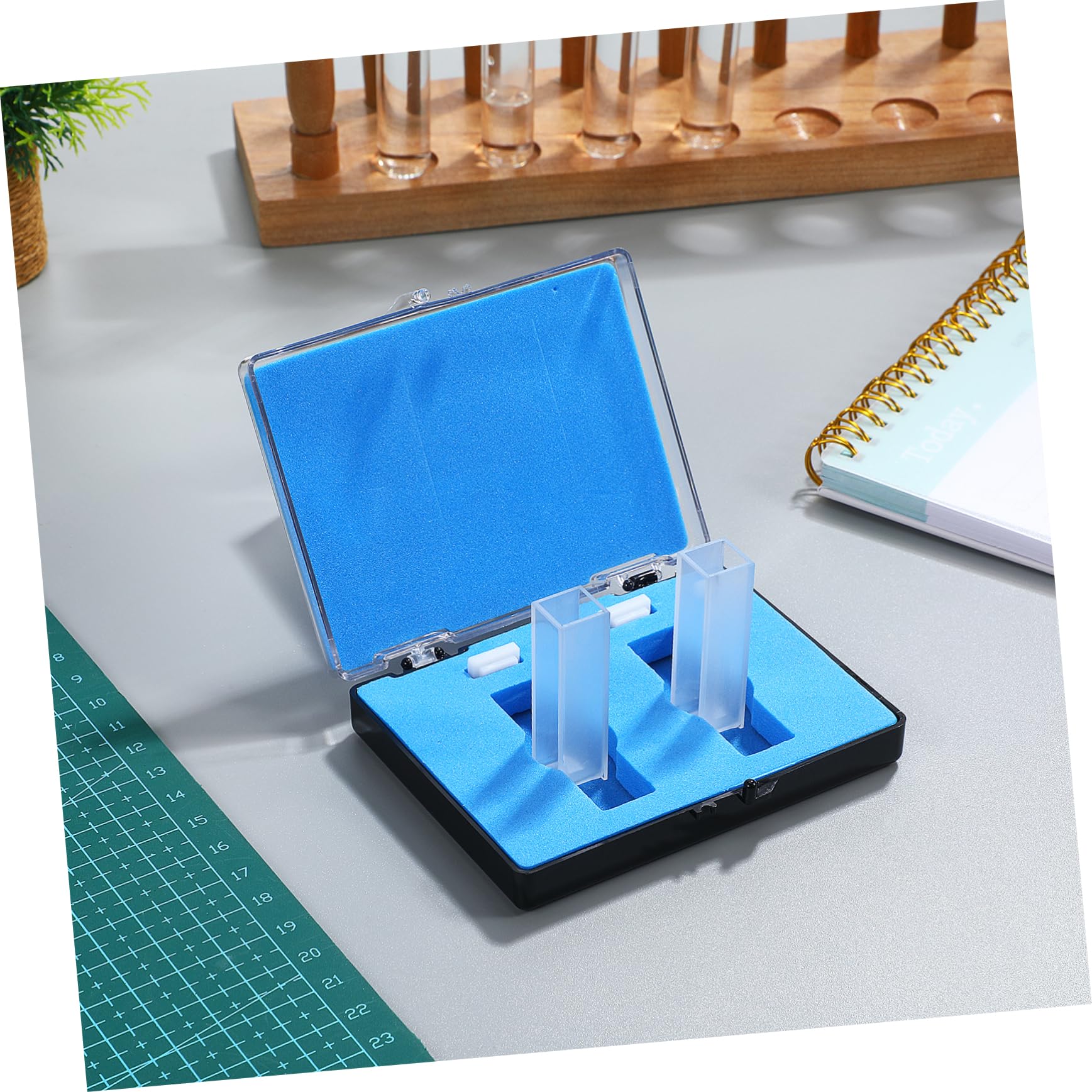 OUNONA 8 Piezas cubeta de cuarzo bandeja de plástico batería cuadrada luxometro multiusos herramientas bandeja de vidrio para servir cubeta de lectura precisa cubeta de muestra miniatura