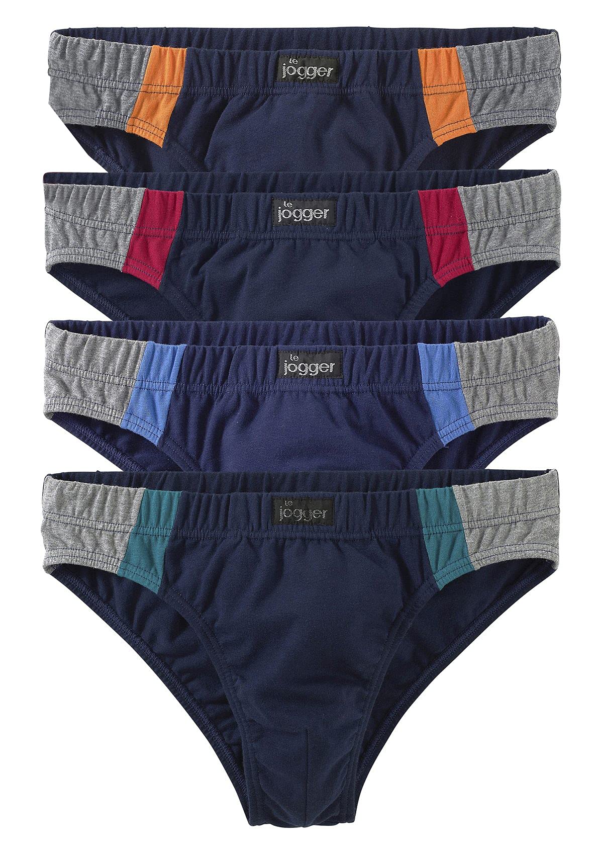 Le Jogger Herren Slip 4er Pack, Basic Slips für jeden Tag, atmungsaktiv, hautfreundlich und angenehm zu tragen