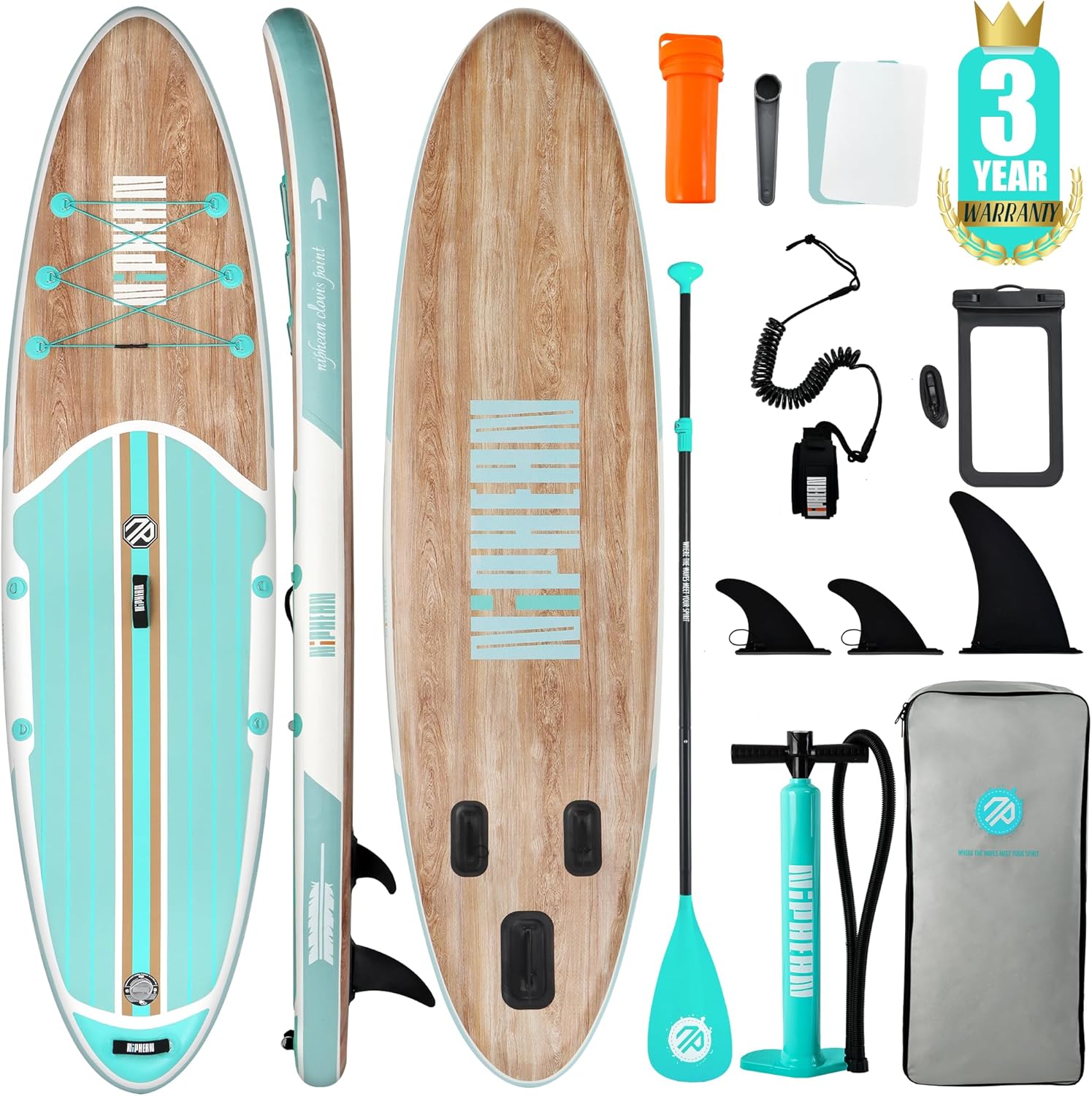 Niphean Inflatable Stand Up Paddle Board with SUP Accessories