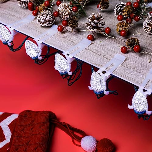 Miniatura 6 de Luces LED de Navidad C9 para exteriores, cadena de 100 LED de 68 pies con clips todo en uno, luces de Navidad impermeables de grado comercial para