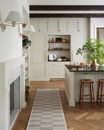 Miniatura 2 de Loloi Chris Loves Julia Bradley Collection BRL-03 - Alfombra de área de 9 pies y 3 pulgadas x 13 pies, color marfilgris