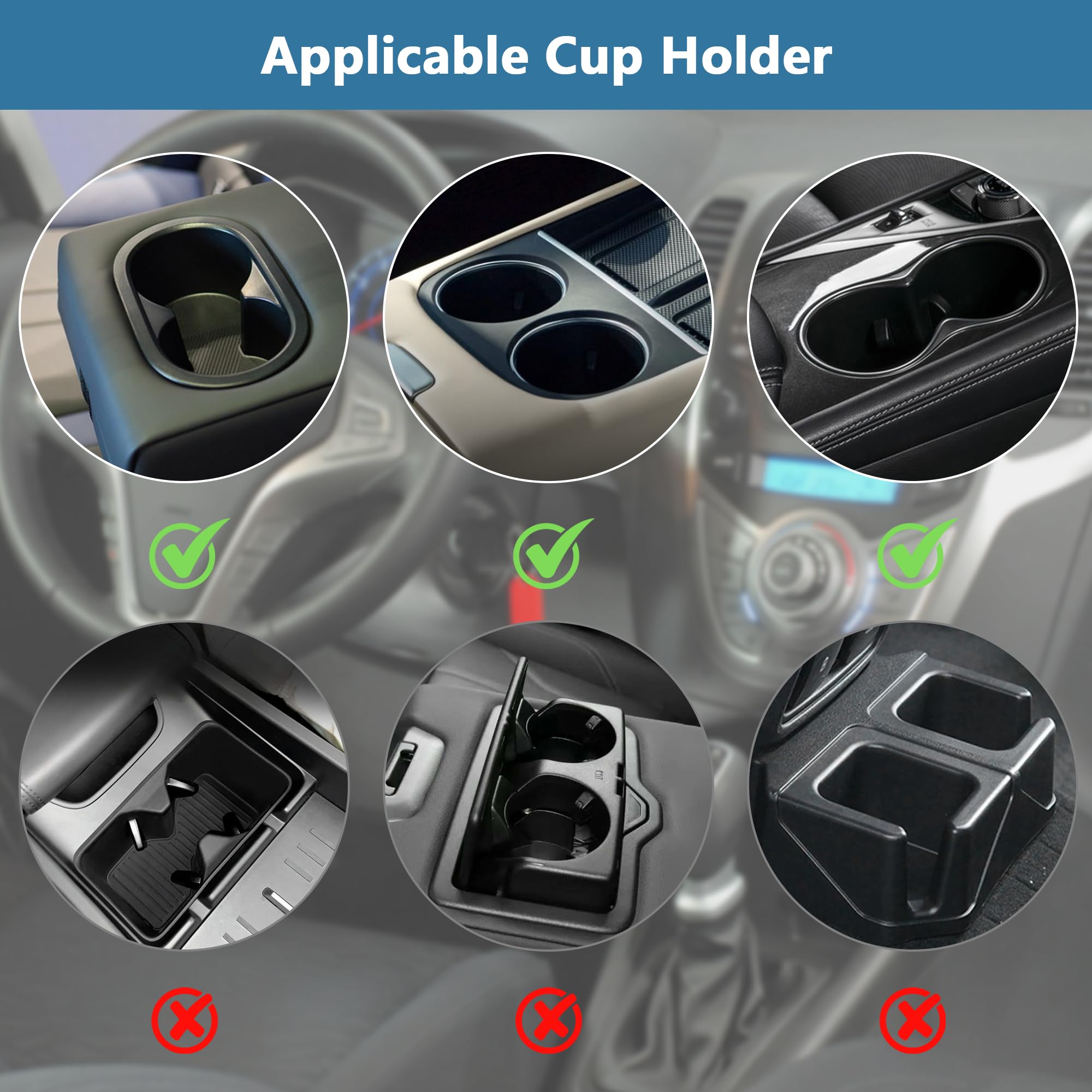 Portabicchieri per Auto,Portabevande per Auto Regolabile Car Cup Holderr con Base Espandibile, Compatibile con Stanley, Bottiglie, Bevande, Tazza di Caffè (7,5-11,2 cm)