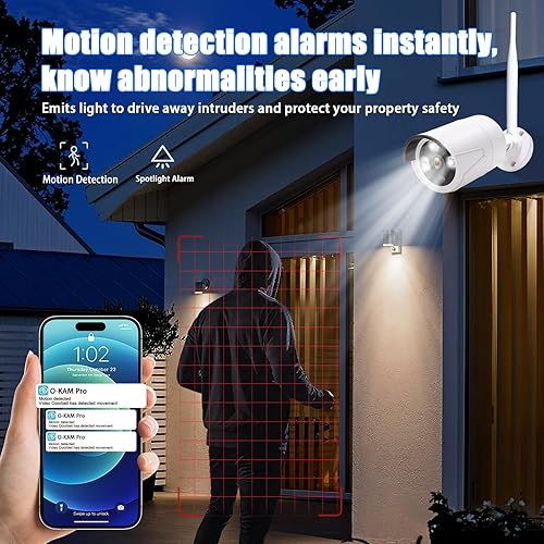 Miniatura 5 de Sistema de cámara de seguridad inalámbrica de 3 MP: 6 cámaras bala Wi-Fi + NVR de 10 canales, visión nocturna IR de 49.2 ft, IP66 resistente a la