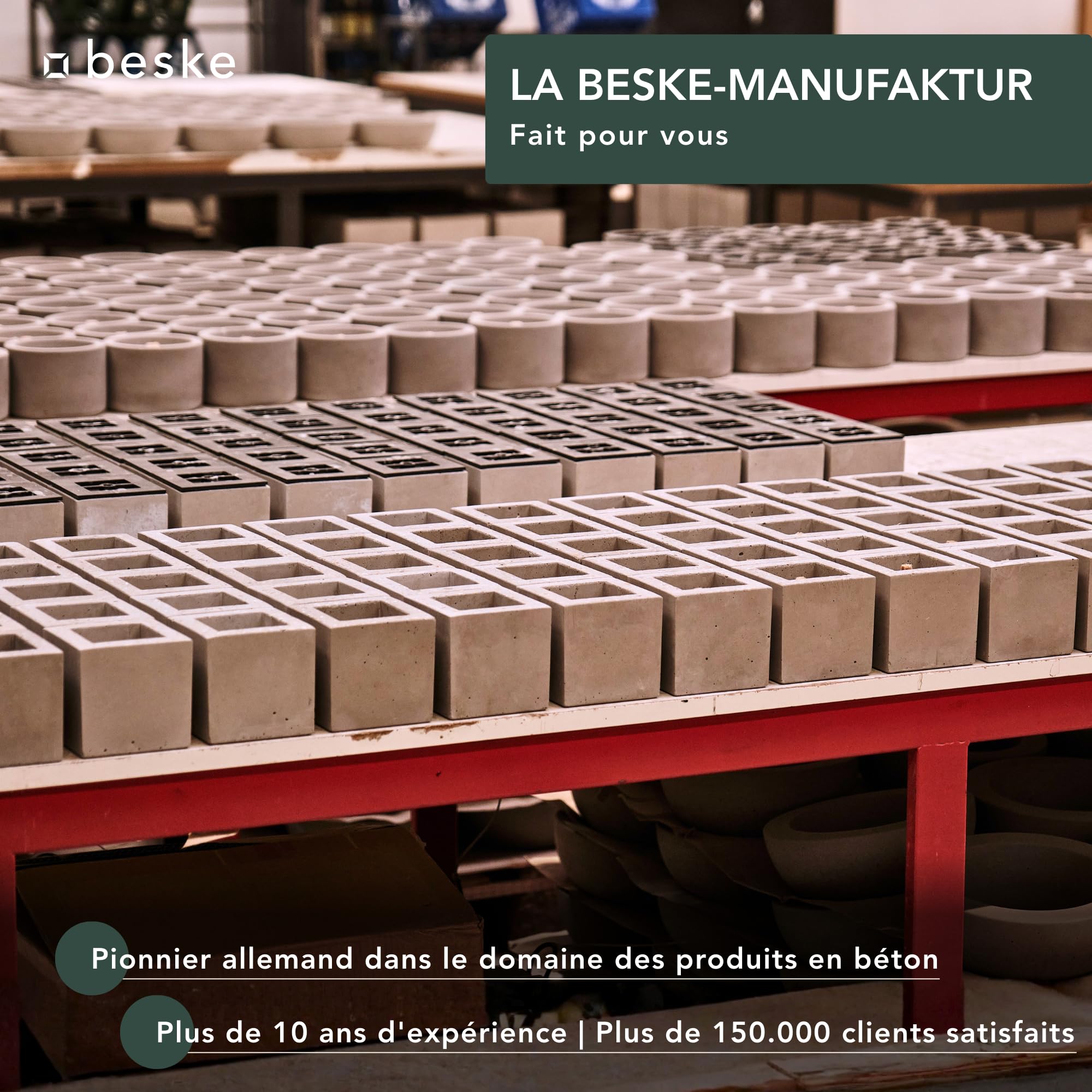 Brasero de table en béton | Modèle Taal (⌀24 cm) | Système de mèche permanente, durée illimitée | Pour jardin et terrasse | Fabriqué à la main en Allemagne