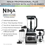 Ninja BN801C, Professionnel Plus Système de cuisine avec auto-iQ, 72oz Pitcher, Noir/Argent, 1400W (Version canadienne)