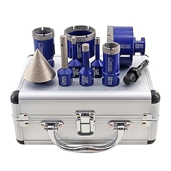 SHDIATOOL Diamond Drilling Core Bits Set Chamfer Bits for Porcelain Tile Marble Ceramic Granite Milling Kit 5/8-inch-11 10pieces