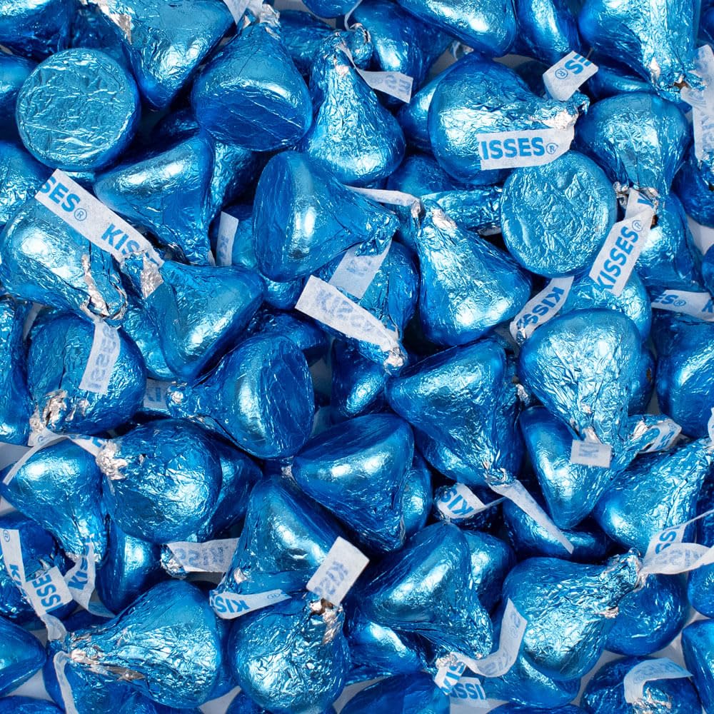 180 Pcs Blue Candy Milk Chocolate Kisses (1.8 lbs)