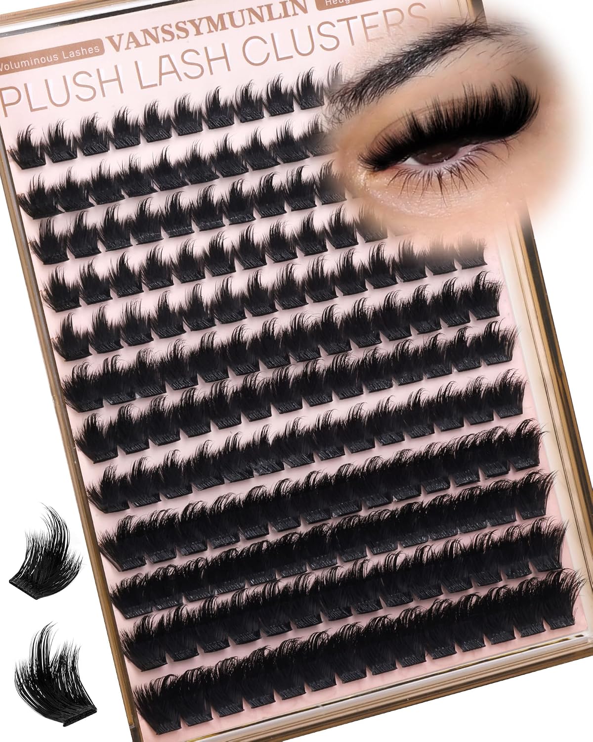 Vanssymunlin Fluffy Volume Lash Clusters - D Curl 168pcs