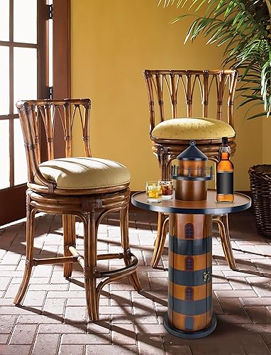 Miniatura 6 de SAILINGSTORY - Mesa auxiliar redonda náutica de madera, mesa auxiliar costera con almacenamiento