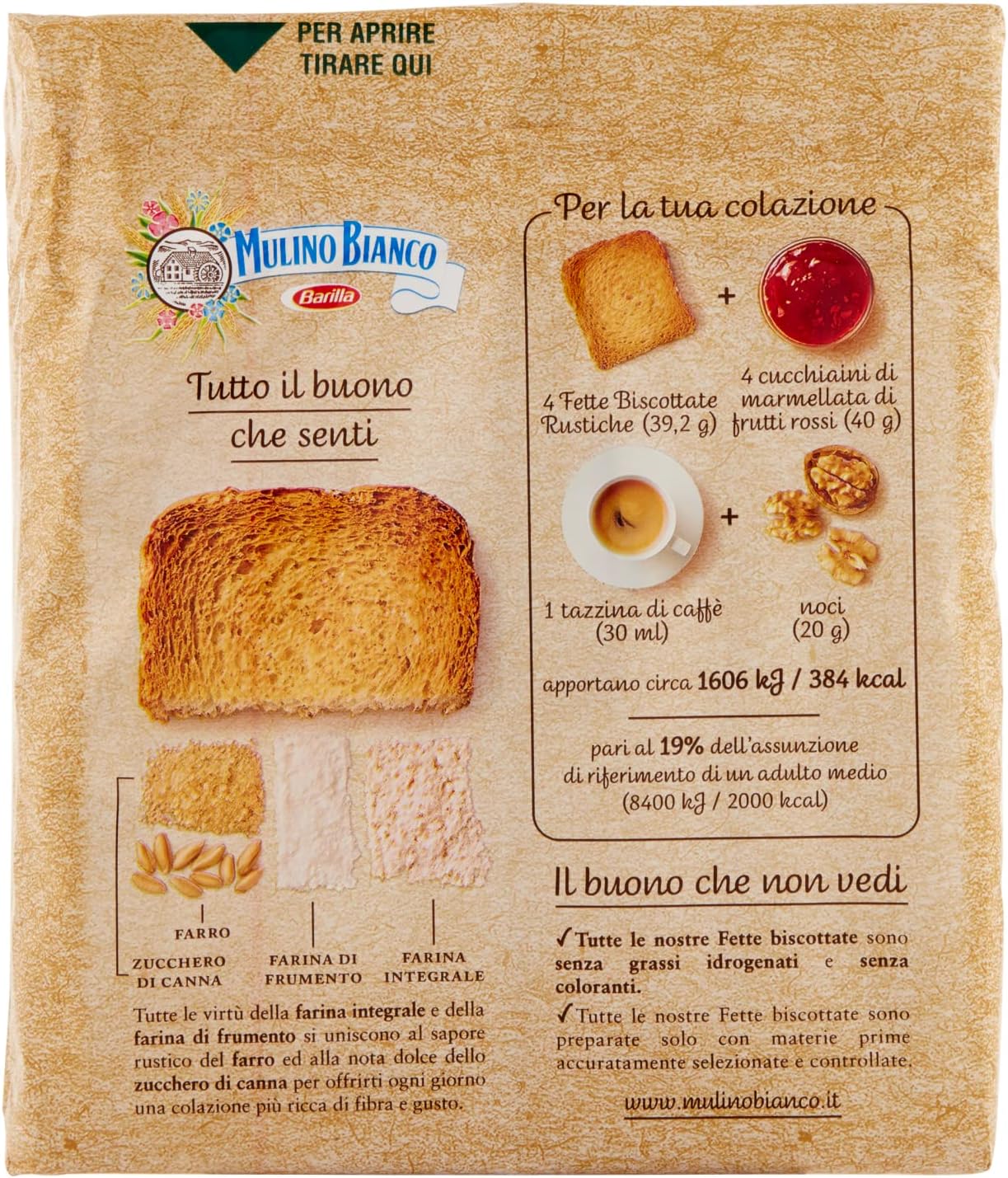 Mulino Bianco Fette Biscottate Rustiche, 315g Single - Immagine 3