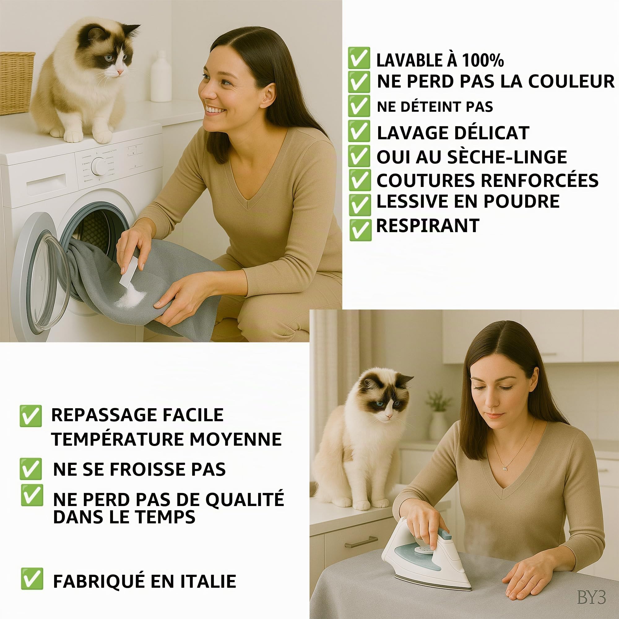 Byour3 - Housse De Canapé Mélangé Coton ÉPAIS 2 3 4 Place Couvre Sofa Universel Aussi pour Canapés d'angle avec Ou sans Accoudoirs Couverture Résistant Lavable Moderne (Panama Blanc Neige, 2 Places)