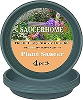 Vista 68 de 5 Packs Plant Saucer Pot Tray 6 8 10 12 14 16 19 20 Inch Plastic Flower Planter Saucers and Drip Trays for Indoors Outdoors, Heavy Durable Plant