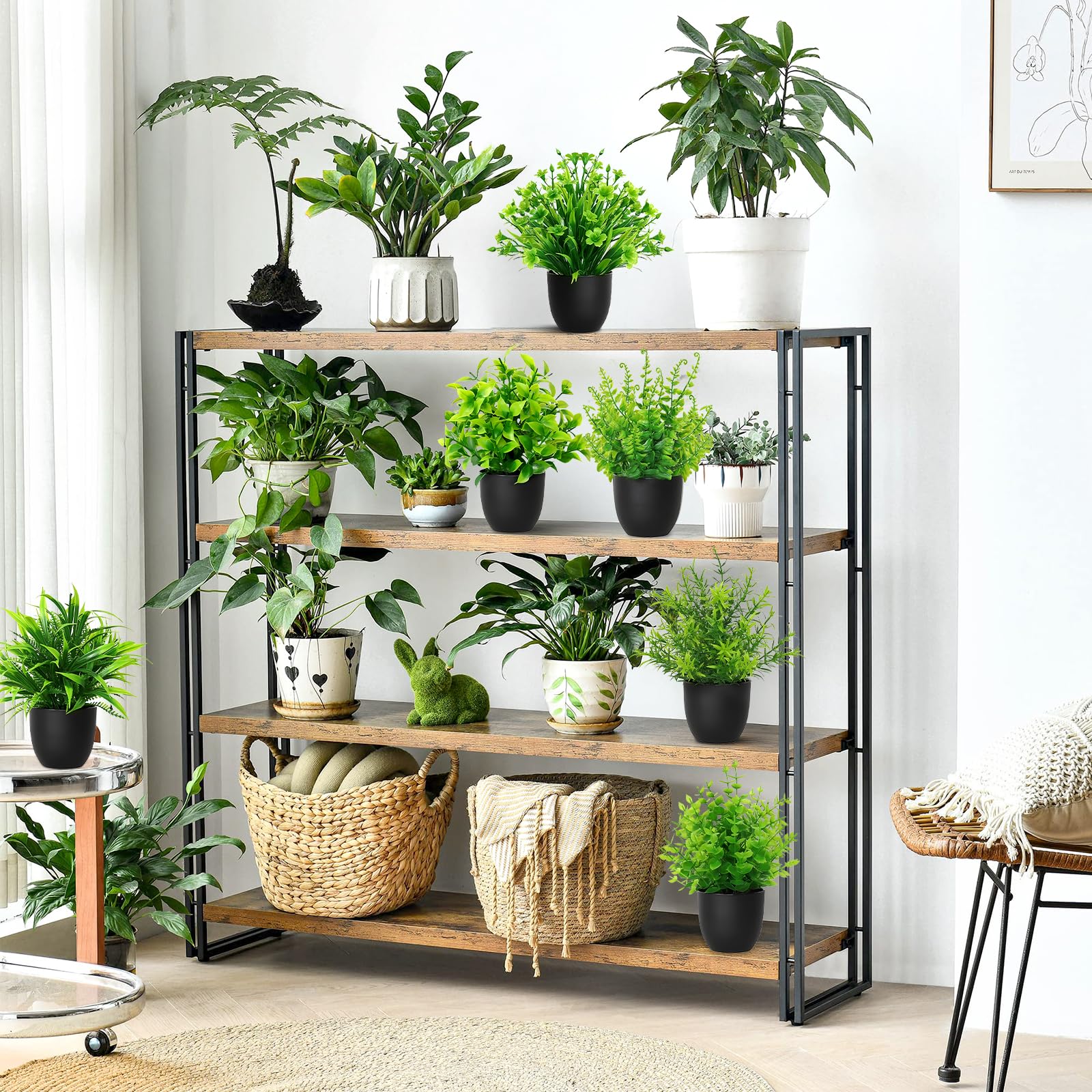 6 Plantes Artificielles En Pot Pour Intérieur - Décoration Bureau, Salon, Salle De Bain Sans Entretien - 11