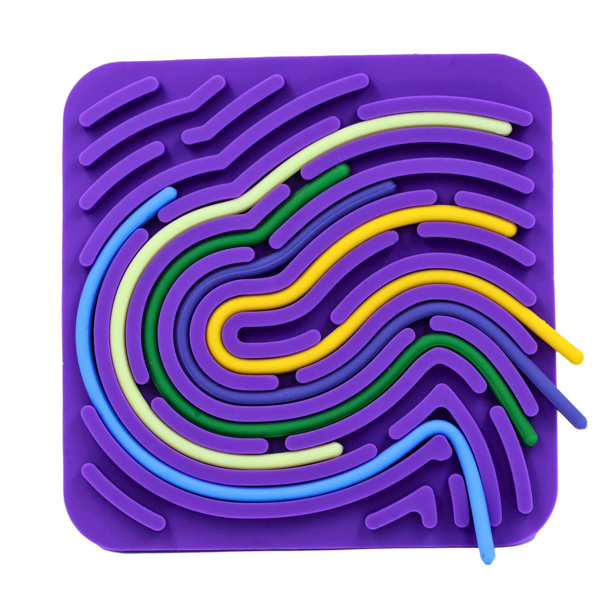 Ji and Ja Sensory Activity Board for Kids, Fidget Toys Silicone Busy Board for Fine Motor Skill Stress Relief Anxiety ADHD Autism Kids 3+ and 10 Strings and Beads (Random Design) 2