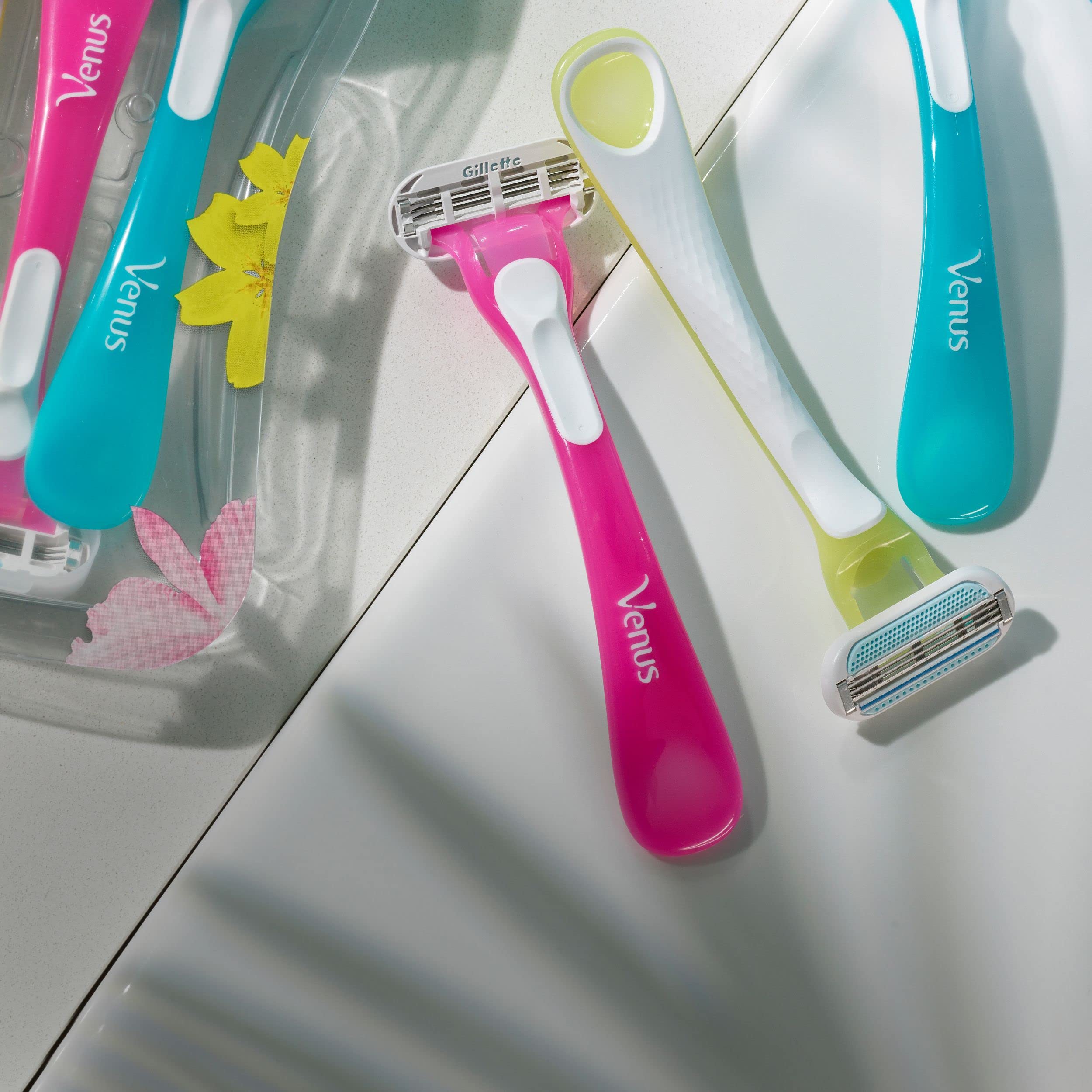 Venus Gillette Tropical Máquinillas Desechables de Depilación Para Mujer, Máquinilla de afeitar, Paquete De 6 Pack X 3unidades