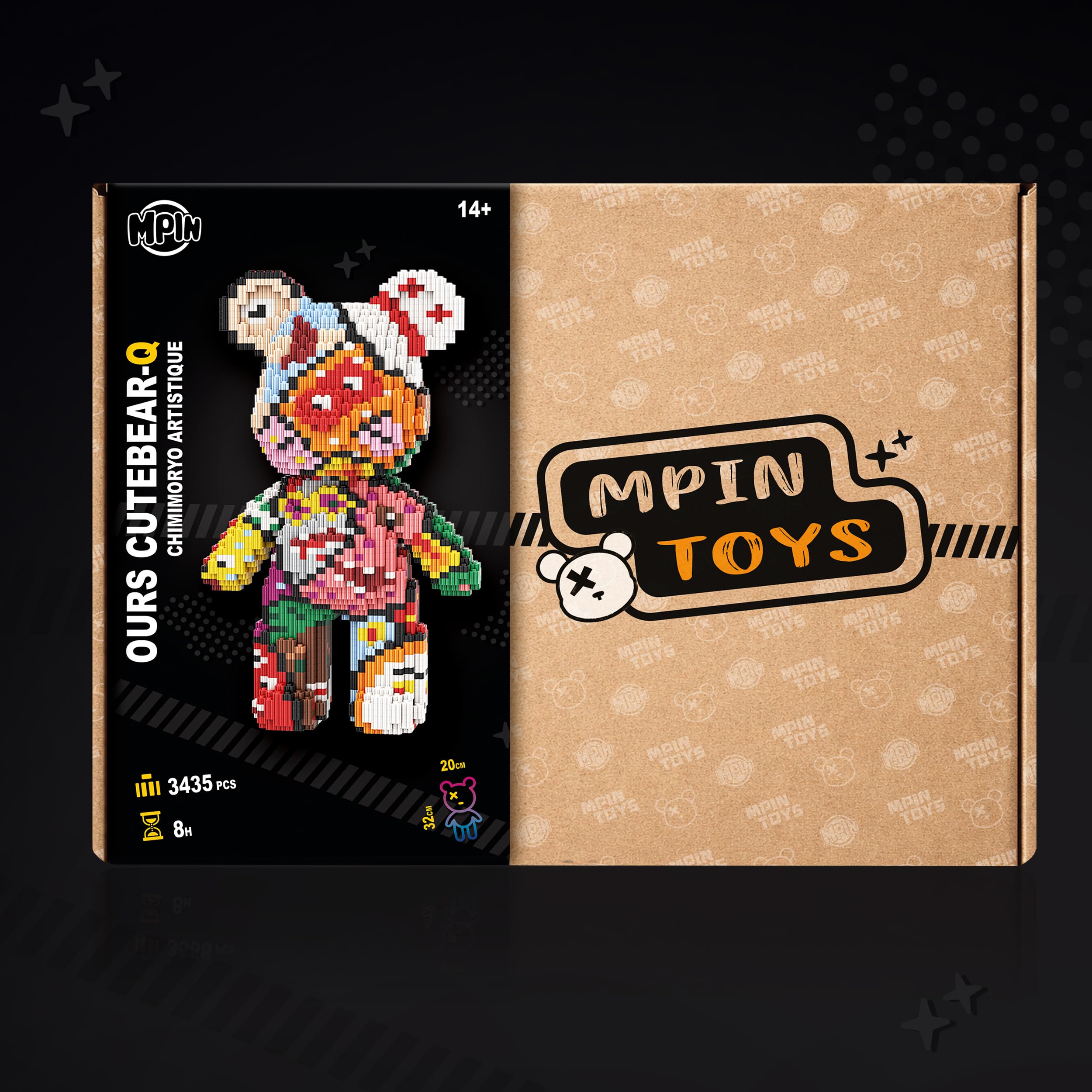 Oso 3D Chimimoryo – Bloques de construcción (3435 pcs) – Micro ladrillos Mini Building Blocks – Juego de construcción para adultos y adolescentes 14+ – 32 cm – Maqueta DIY Challenge Creativo