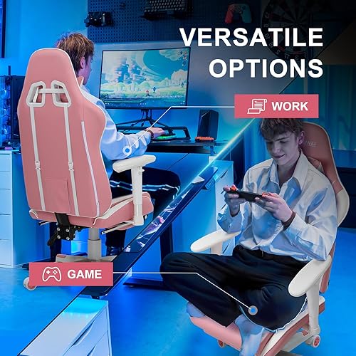 Miniatura 4 de GTRACING Silla de juegos con reposapiés, silla de computadora de respaldo alto, silla ergonómica de escritorio para juegos, mecedora giratoria