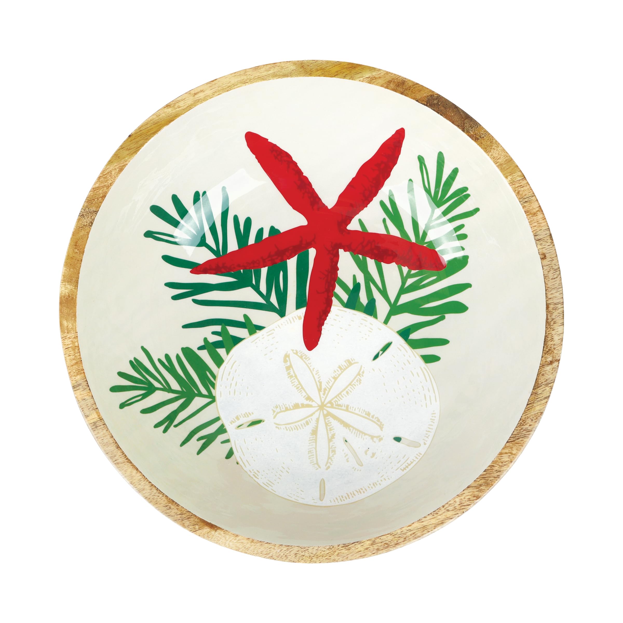 Gallerie II Seaside Greetings Mango Wood Bowl Blue