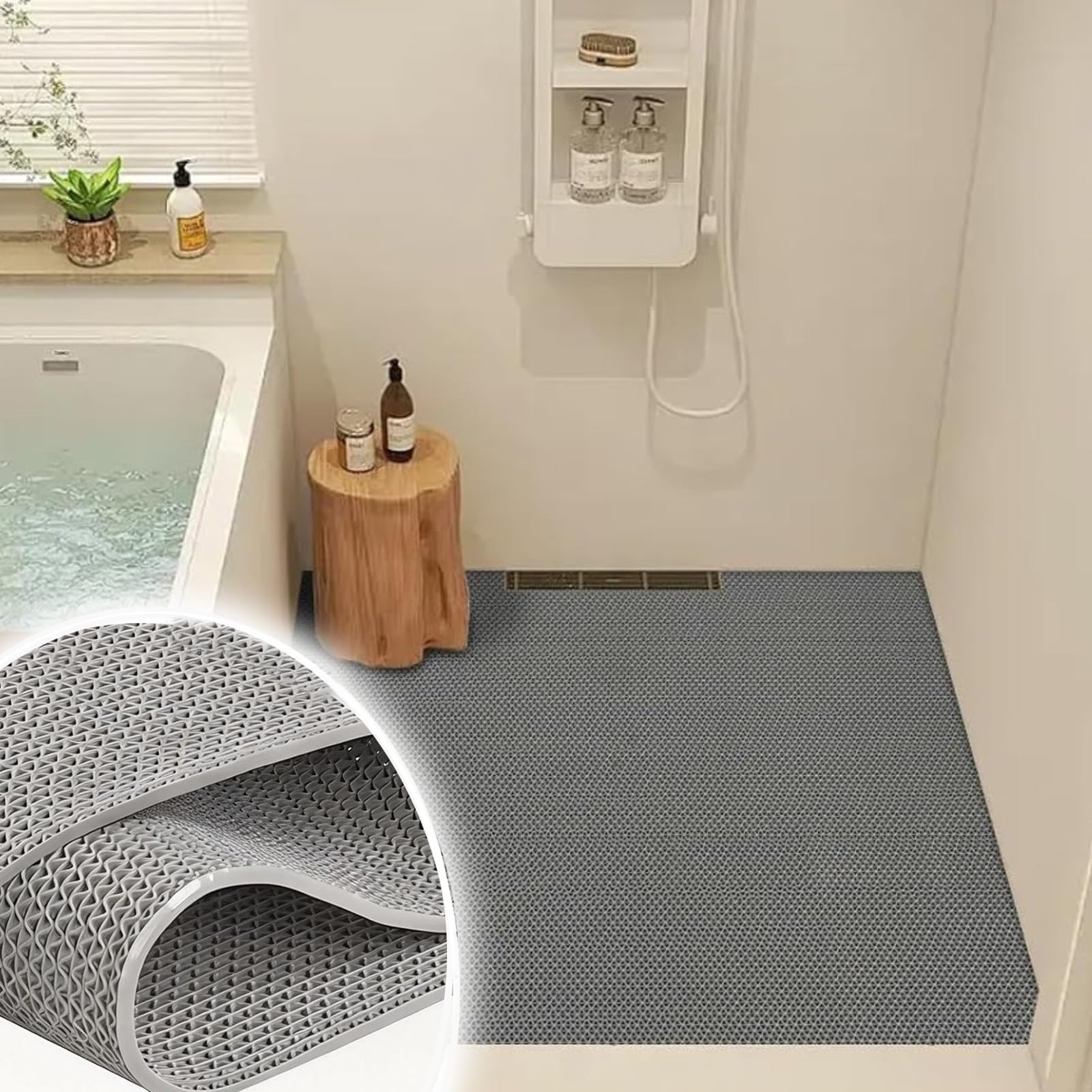 風呂 滑り止めマット 厚さ5.5mm 屋外/屋内兼用 PVC材質 玄関マット 屋外 泥落とし 滑り止めシート 浴室 浴槽内 屋外 業務用 プールマット 浴場 温泉 高齢者 介護 転倒防止 廊下 家庭用 防滑マット 60x90cm