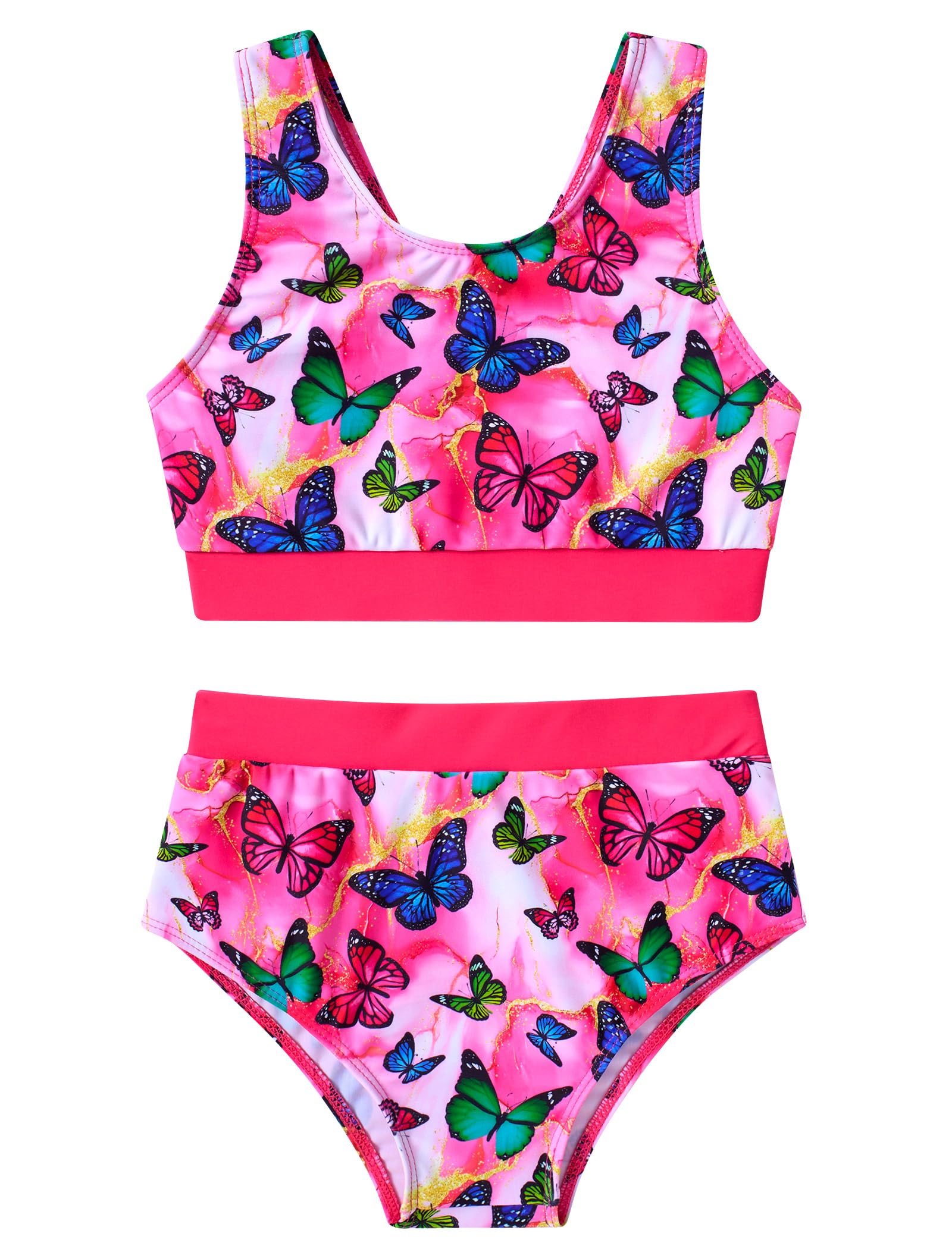 RAISEVERN Girls Swimsuit Two Piece Bathing Suit Bikini Set 5-12 Years