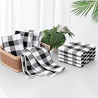 Vista 6 de homing Juego de toallas de cocina a cuadros de búfalo y paños de cocina, 30 cm x 30 cm y 33 cm x 71 cm, juego de 8 toallas de cocina de algodón a