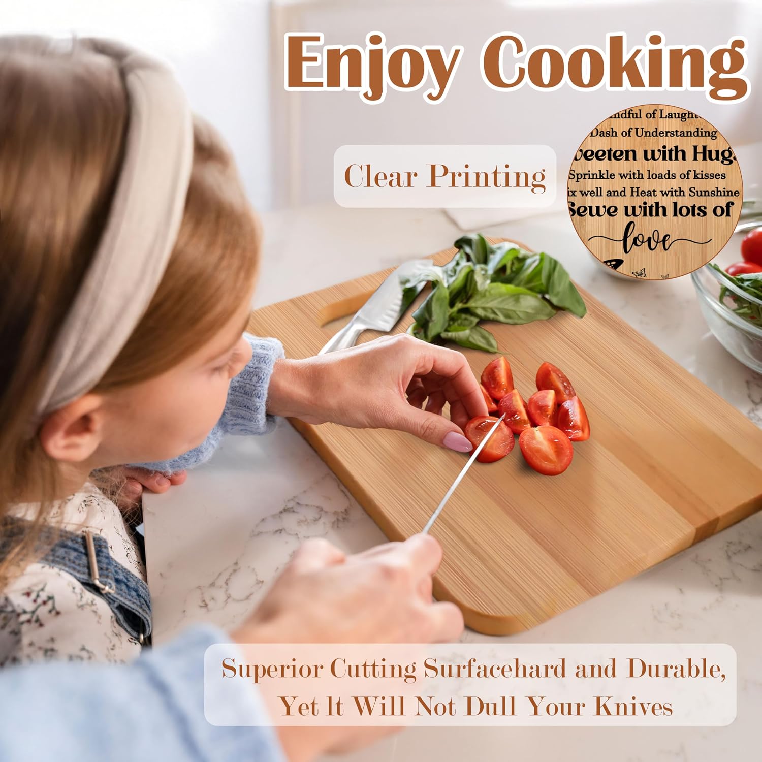 Aunt Gifts Cutting Chopping Board, Auntie Gifts for Birthday Christmas from Nephew Niece, Recipe for a Special Aunt Decorative Bamboo Cutting Boards for Kitchen