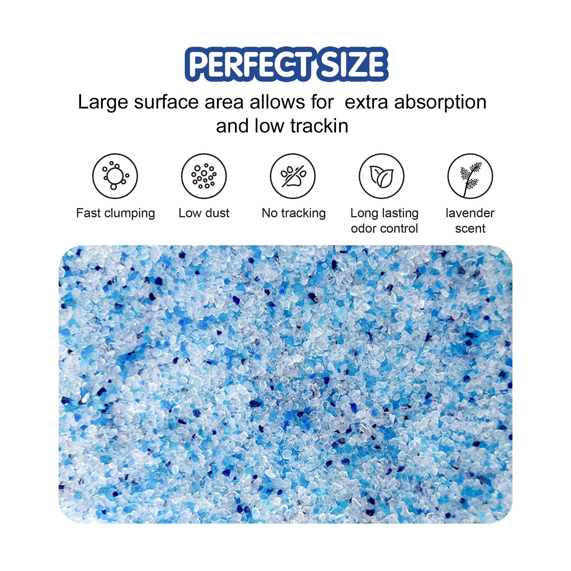 COCOYO Lettiera per gatti in gel di silice profumata alla lavanda, 7,8 kg, confezione risparmio (2 kg x 4)