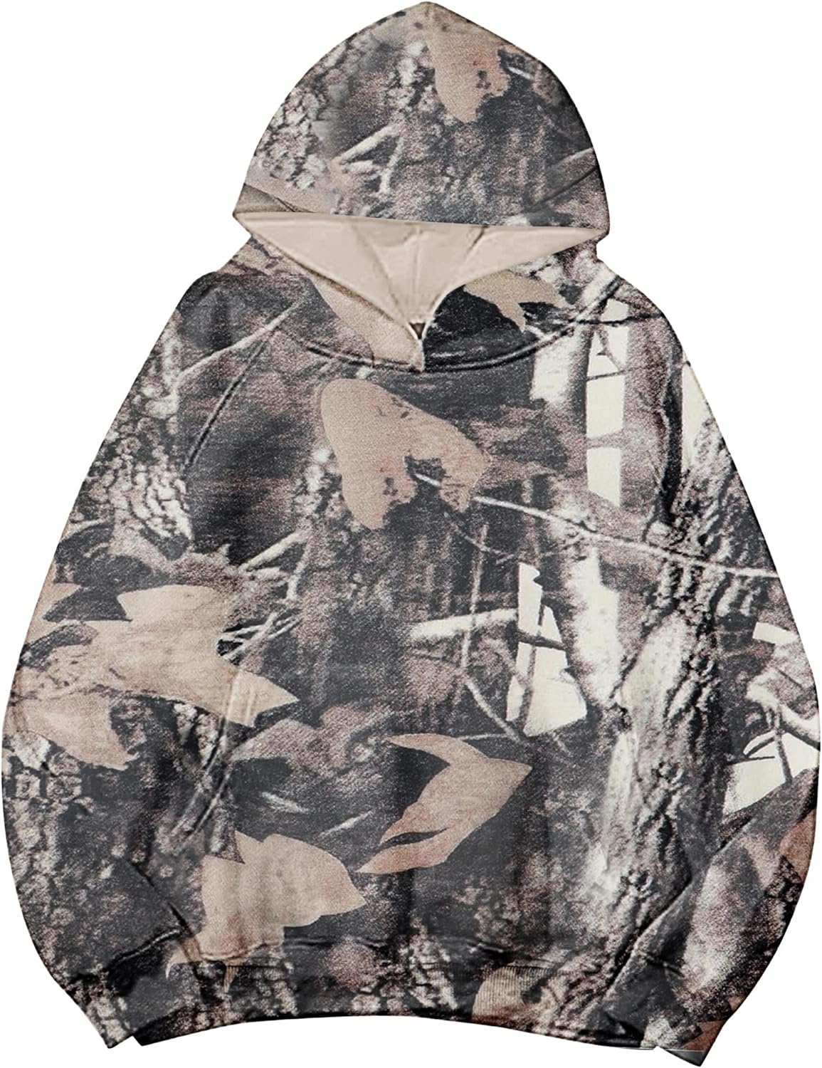 Womens Camo Hoodies Maple Leaf Print Oversized Hooded Sweatshirt Long Sleeve Camouflage Graphic Pullover Sweatshirt Medium Dark Green