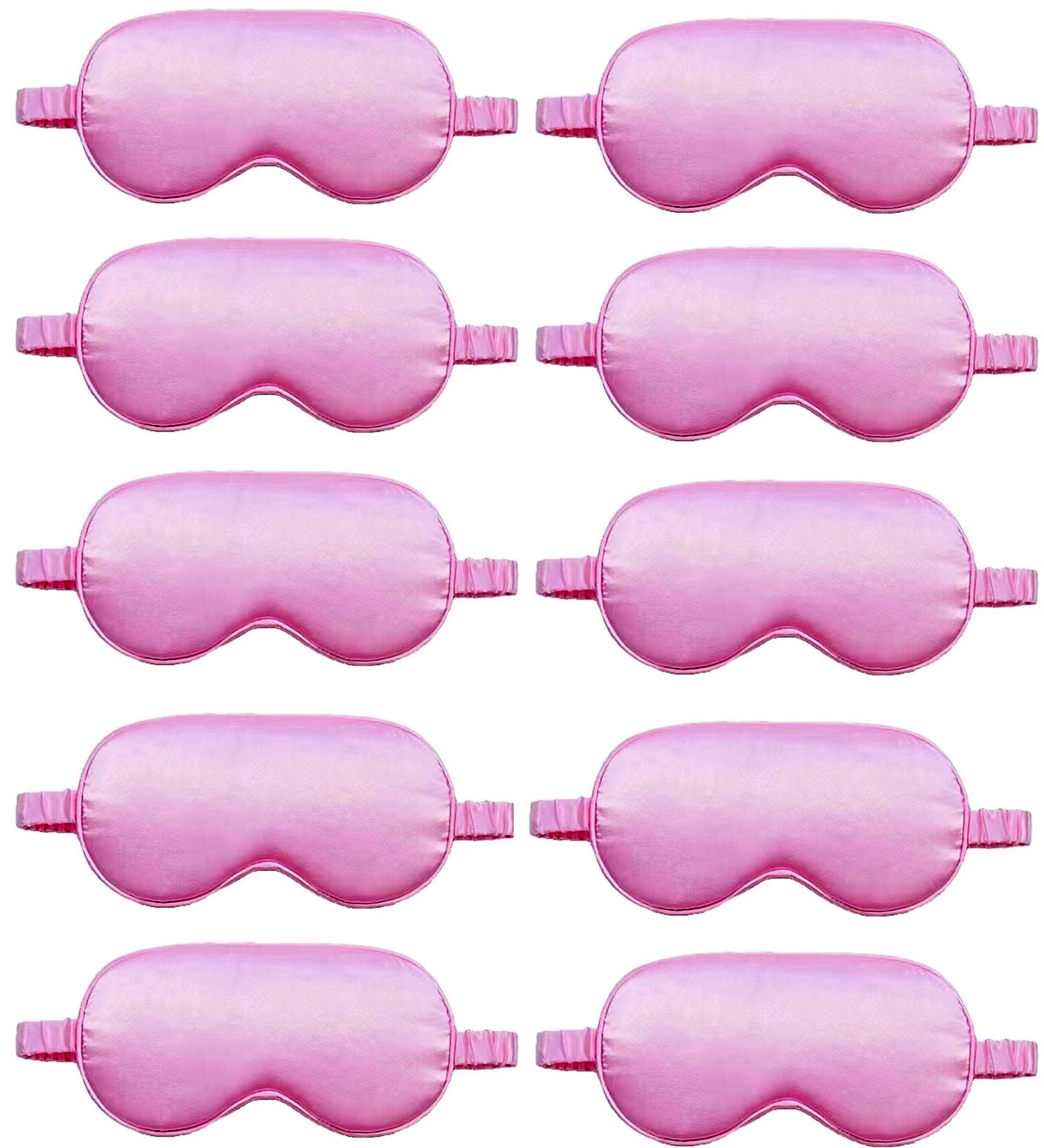 10 Pack Sleep Mask,Silk Eye Mask,for Night Sleeping,Office, Travel,Party Games,Suitablefor Men/Women (Pink)